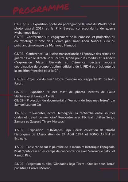 Programme expo Les exils; Sorbonne