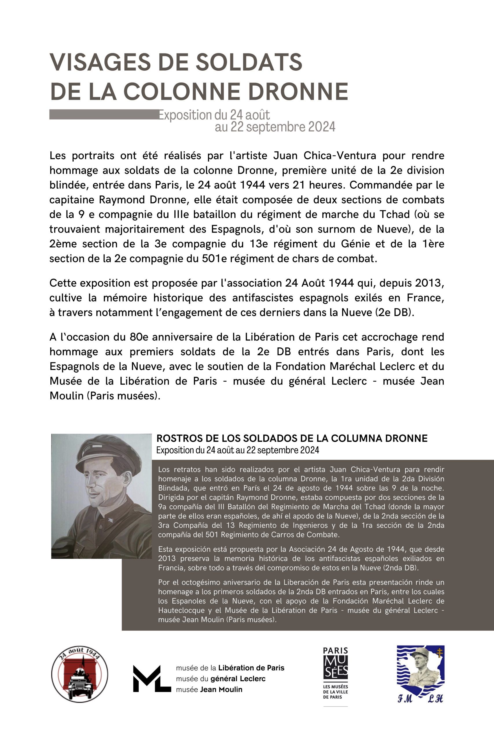 Exposition Portraits de la colonne Dronne