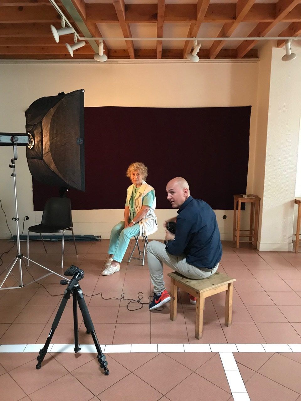 Avec Leonor Fabra à l'espace Louise Michel