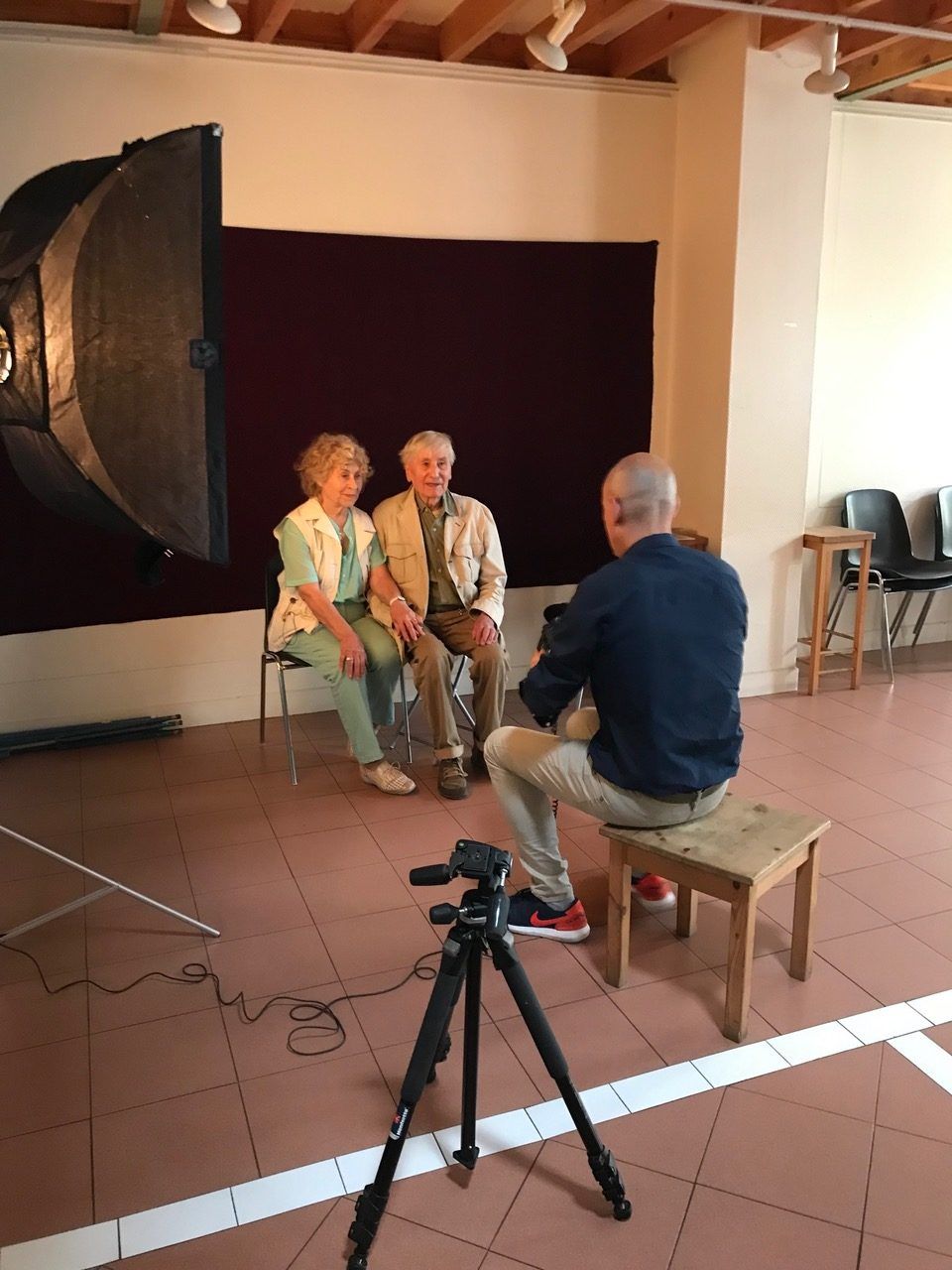 Avec Leonor Fabra et son mari à l'espace Louise Michel