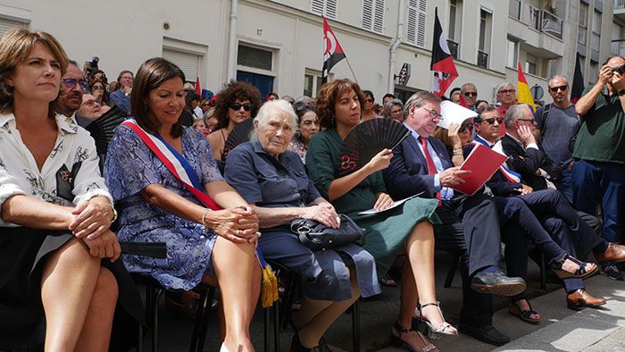 24 août 2019 inauguration de la fresque: Avec Anne Hidalgo et les représentants du gouvernement espagnol